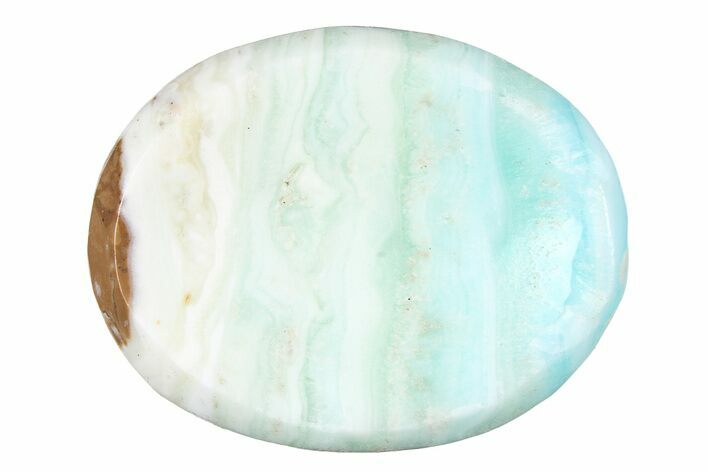 1.7" Polished Blue Caribbean Calcite Worry Stones - Photo 1